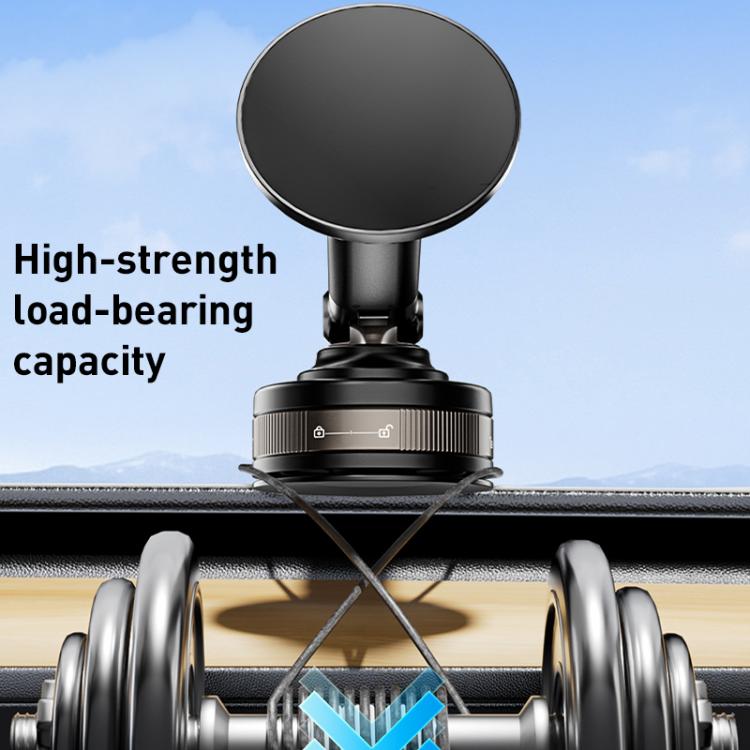 J34 Retractable Vacuum Adsorption Magnetic Car Phone Holder(Black) - Universal Car Holders by buy2fix | Online Shopping UK | buy2fix