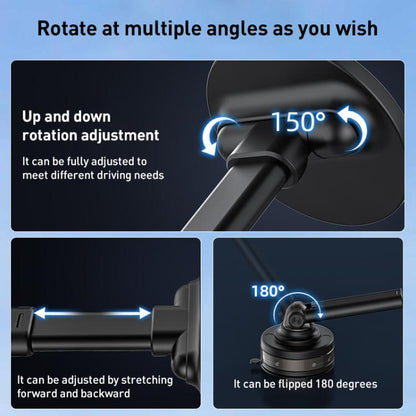 J34 Retractable Vacuum Adsorption Magnetic Car Phone Holder(Black) - Universal Car Holders by buy2fix | Online Shopping UK | buy2fix