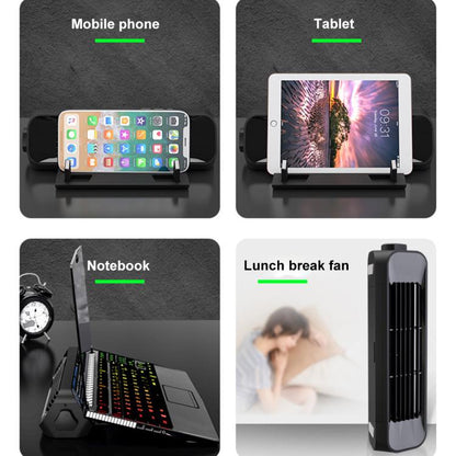 NUOXI X1 Mobile Phone Tablet Laptop Turbine Radiator Cooling Base Rack(Black) - Cooling Pads by NUOXI | Online Shopping UK | buy2fix