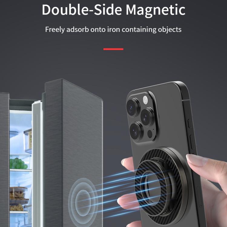 Carbon Fiber Texture Double-sided Magnetic MagSafe Ring Phone Holder, Gear Stress Relief Version(Silver) - Ring Holder by buy2fix | Online Shopping UK | buy2fix