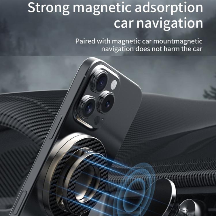 Carbon Fiber Texture Double-sided Magnetic MagSafe Ring Phone Holder, Gear Stress Relief Version(Gun Metal) - Ring Holder by buy2fix | Online Shopping UK | buy2fix