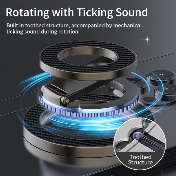 Carbon Fiber Texture Double-sided Magnetic MagSafe Ring Phone Holder, Gear Stress Relief Version(Silver) - Ring Holder by buy2fix | Online Shopping UK | buy2fix