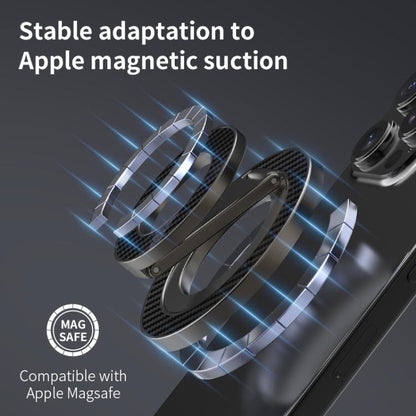 Carbon Fiber Texture Double-sided Magnetic MagSafe Ring Phone Holder, Gear Stress Relief Version(Silver) - Ring Holder by buy2fix | Online Shopping UK | buy2fix
