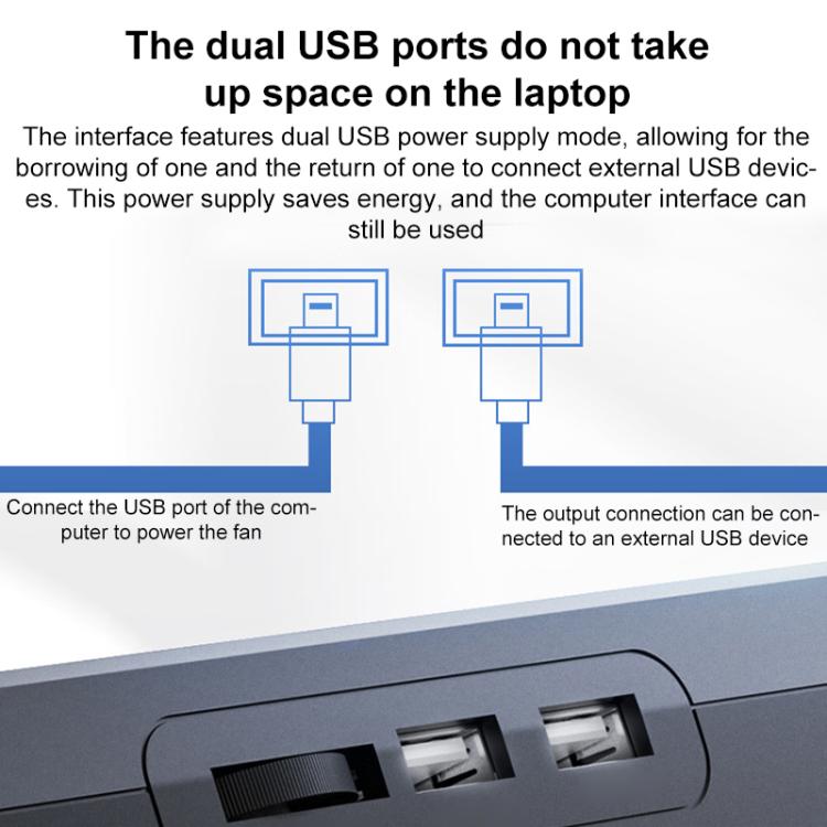 NUOXI C400 6-Speed Adjustable Dual-Core Large Fan Laptop Cooler(Silver) - Cooling Pads by NUOXI | Online Shopping UK | buy2fix
