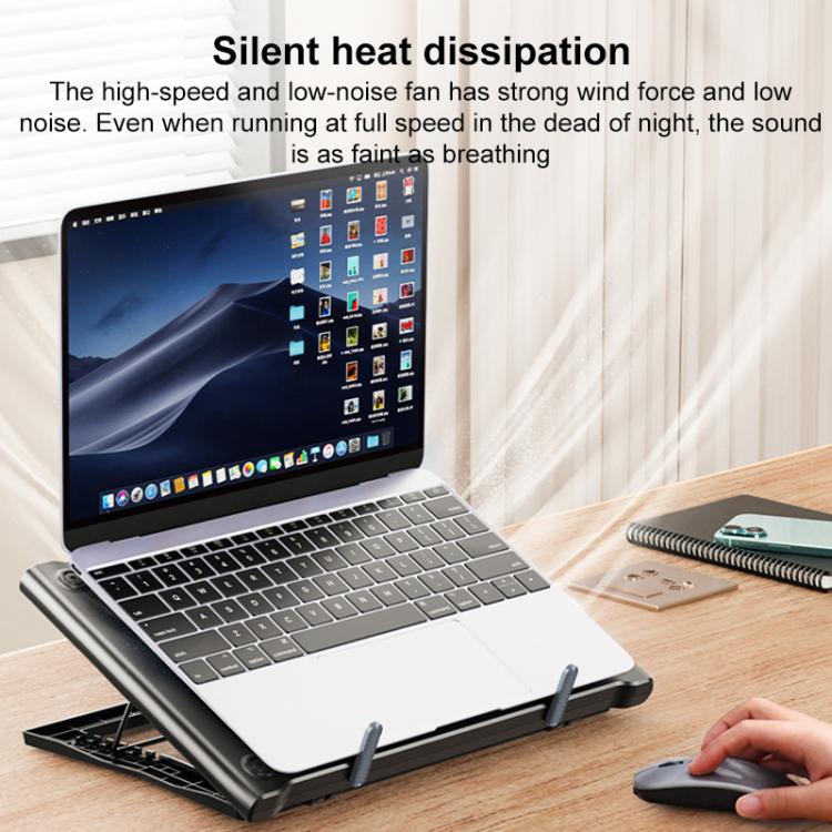 NUOXI C400 6-Speed Adjustable Dual-Core Large Fan Laptop Cooler(Black) - Cooling Pads by NUOXI | Online Shopping UK | buy2fix