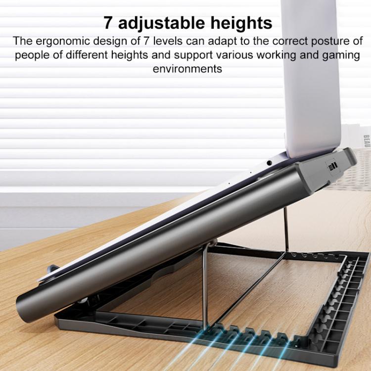 NUOXI C400 6-Speed Adjustable Dual-Core Large Fan Laptop Cooler(Silver) - Cooling Pads by NUOXI | Online Shopping UK | buy2fix