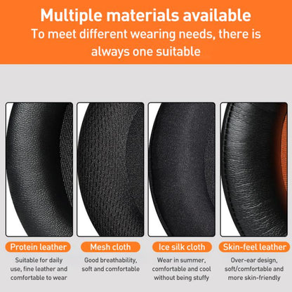 2pcs Litchi Pattern Splicing Earphone Replacement Earpads Pads For HyperX Cloud 1 / I / 2 / II / 3(Black) - Earmuff & Pad by buy2fix | Online Shopping UK | buy2fix