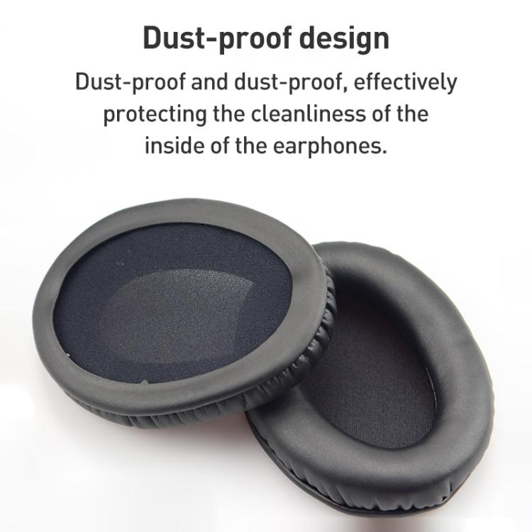 2pcs Litchi Pattern Splicing Earphone Replacement Earpads Pads For HyperX Cloud 1 / I / 2 / II / 3(Black) - Earmuff & Pad by buy2fix | Online Shopping UK | buy2fix