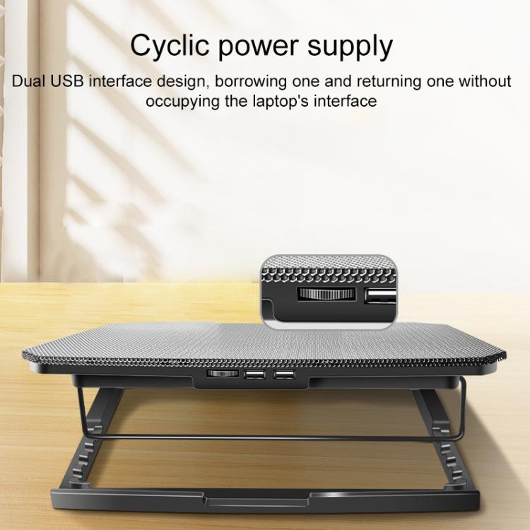 NUOXI 4-Speed Adjustable 8-Core Large Fan Laptop Cooler(Black) - Cooling Pads by NUOXI | Online Shopping UK | buy2fix