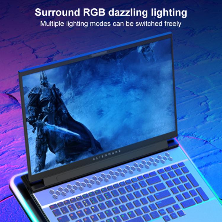 NUOXI F36-5 6-Speed Adjustable 5 Fan Laptop Cooler with RGB(Silver) - Cooling Pads by NUOXI | Online Shopping UK | buy2fix