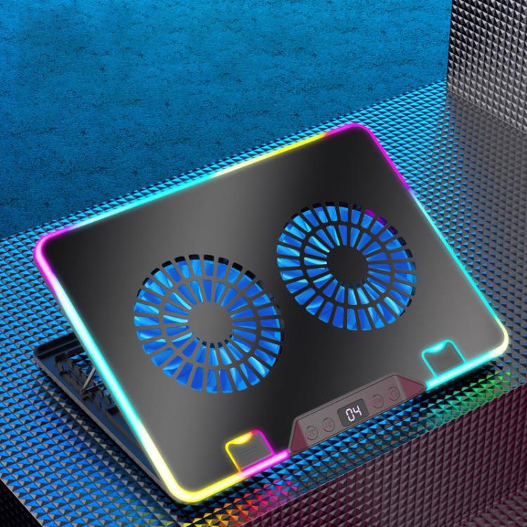 NUOXI F36-2 6-Speed Adjustable Dual-Fan Ultrathin Laptop Cooler(Black) - Cooling Pads by NUOXI | Online Shopping UK | buy2fix