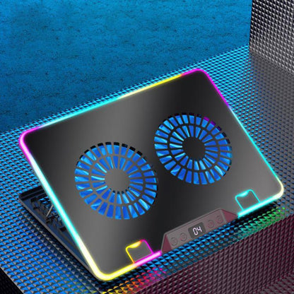 NUOXI F36-2 6-Speed Adjustable Dual-Fan Ultrathin Laptop Cooler(Black) - Cooling Pads by NUOXI | Online Shopping UK | buy2fix