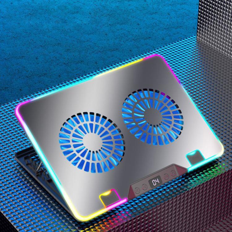 NUOXI F36-2 6-Speed Adjustable Dual-Fan Ultrathin Laptop Cooler(Silver) - Cooling Pads by NUOXI | Online Shopping UK | buy2fix