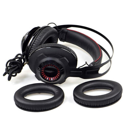 2pcs Protein Leather Flannel Splicing Earphone Replacement Earpads Pads For HyperX Revolver S(Black) - Earmuff & Pad by buy2fix | Online Shopping UK | buy2fix