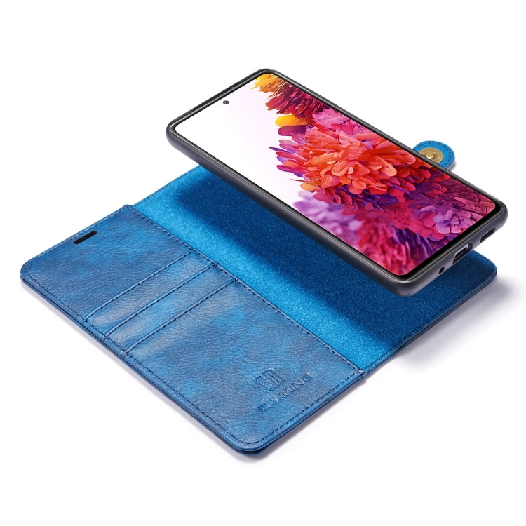 For Samsung Galaxy S20 FE DG.MING Crazy Horse Texture Flip Detachable Magnetic Leather Case with Holder & Card Slots & Wallet (Blue) - Galaxy S20 FE Cases by FIERRE SHANN | Online Shopping UK | buy2fix