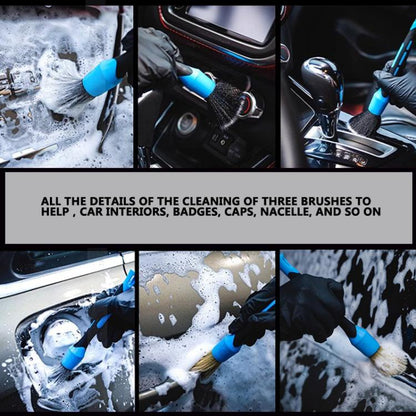 3pcs / Set Car Soft Bristle Cleaning Brush, with Elbow - Car washing supplies by buy2fix | Online Shopping UK | buy2fix