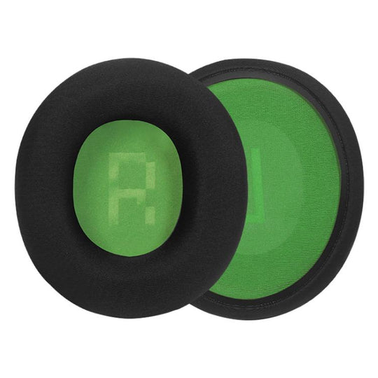 1 Pair Ice Silk Cloth Earphone Replacement Earpads Pads For Skullcandy Slyr Pro(Black Green Net)