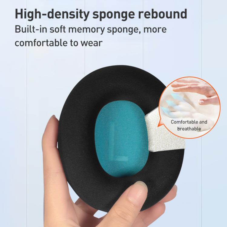 1 Pair Ice Silk Cloth Earphone Replacement Earpads Pads For Skullcandy Slyr Pro(Black Dark Blue Net) - Earmuff & Pad by buy2fix | Online Shopping UK | buy2fix