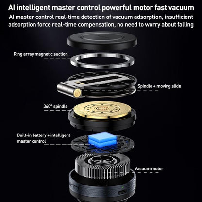 Yesido C225 360 Rotating Electric Vacuum Suction Cup MagSafe Car Mount(Black) - Universal Car Holders by Yesido | Online Shopping UK | buy2fix