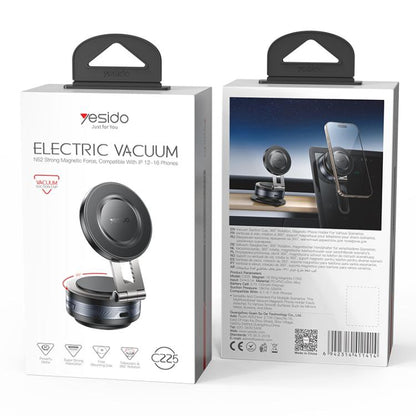 Yesido C225 360 Rotating Electric Vacuum Suction Cup MagSafe Car Mount(Black) - Universal Car Holders by Yesido | Online Shopping UK | buy2fix