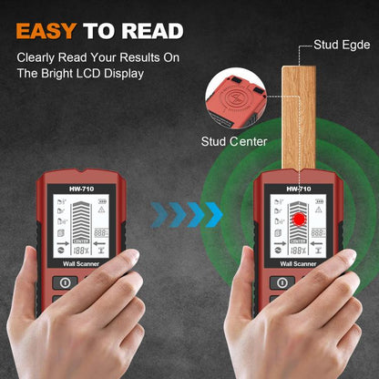 HW-710 5-in-1 Wall Scanner Metal Detector Stud Finder Measuring Instrument(Red) - Metal Detector by buy2fix | Online Shopping UK | buy2fix