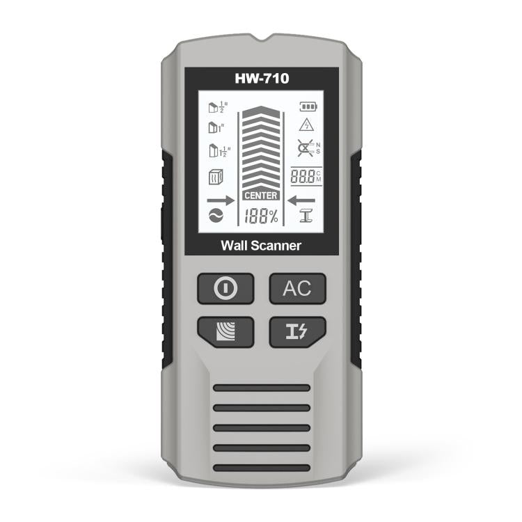 HW-710 5-in-1 Wall Scanner Metal Detector Stud Finder Measuring Instrument(Silver) - Metal Detector by buy2fix | Online Shopping UK | buy2fix