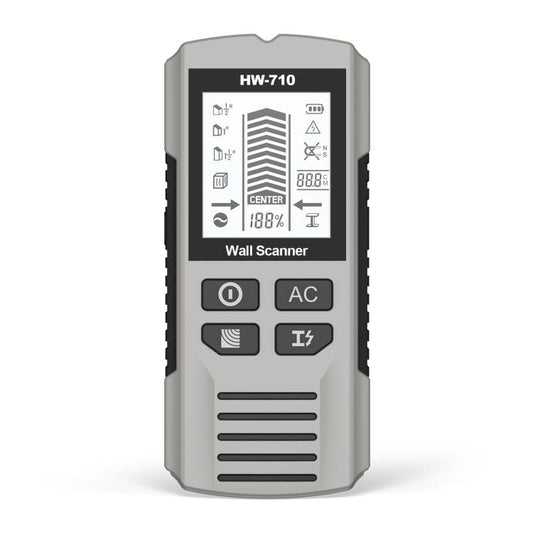HW-710 5-in-1 Wall Scanner Metal Detector Stud Finder Measuring Instrument(Silver) - Metal Detector by buy2fix | Online Shopping UK | buy2fix