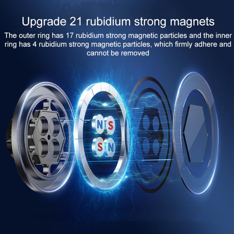 17mm Universal Ball MagSafe Magnetic Adapter Car Phone Holder Base, Type:C5 Hexagonal Black - Universal Car Holders by buy2fix | Online Shopping UK | buy2fix