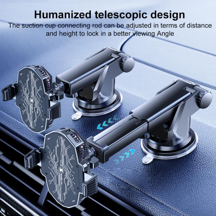 H5 17mm Universal Ball RGB Semiconductor Heat Dissipation Car Phone Holder Base - Universal Car Holders by buy2fix | Online Shopping UK | buy2fix