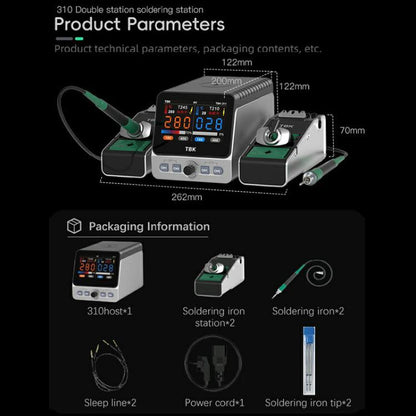 TBK 310 Intelligent Double-station Soldering Station, Plug:US Plug - Electric Soldering Iron by TBK | Online Shopping UK | buy2fix