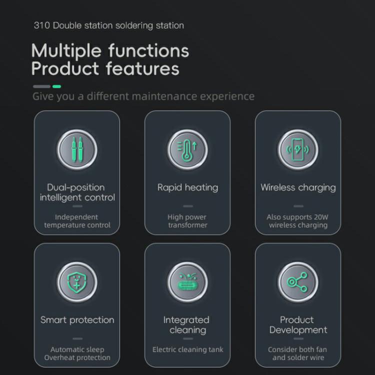 TBK 310 Intelligent Double-station Soldering Station, Plug:US Plug - Electric Soldering Iron by TBK | Online Shopping UK | buy2fix