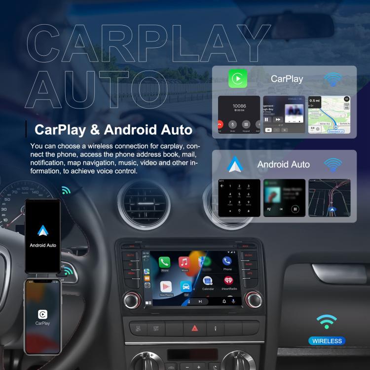 For Audi A3 8P 2003-2012 Android 15 7 inch Smart Central Control Car GPS Navigator Car MP5 Player, Memory:Standard+AHD+Microphone - Car MP3 & MP4 & MP5 by buy2fix | Online Shopping UK | buy2fix