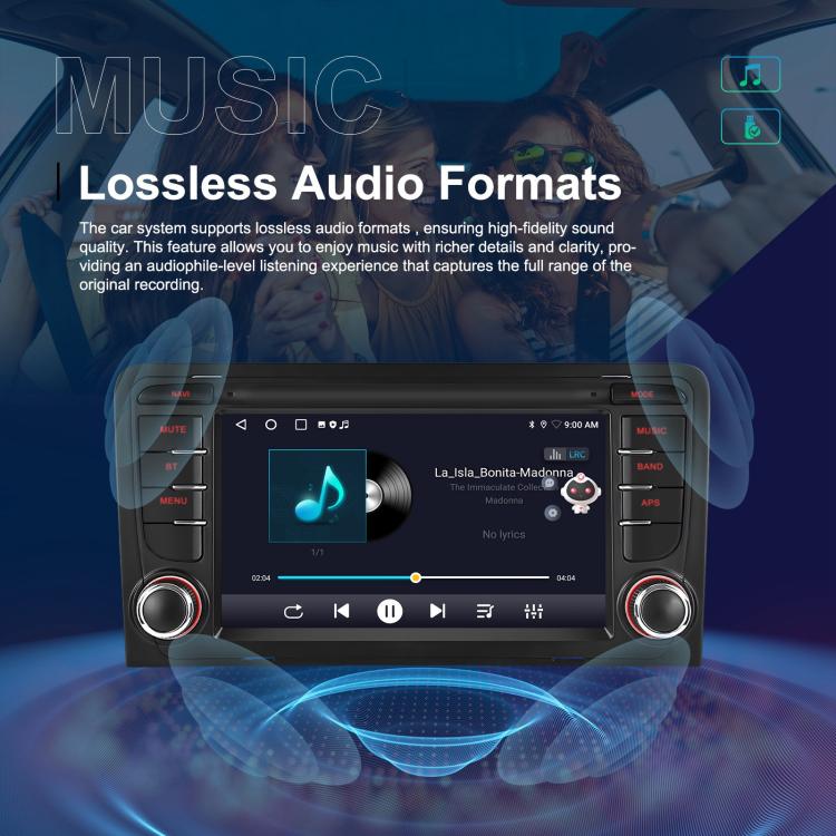 For Audi A3 8P 2003-2012 Android 15 7 inch Smart Central Control Car GPS Navigator Car MP5 Player, Memory:Standard+AHD+Microphone - Car MP3 & MP4 & MP5 by buy2fix | Online Shopping UK | buy2fix