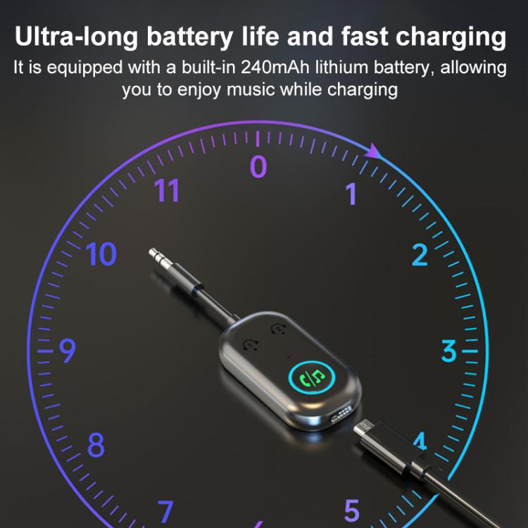 BR08T 2 in 1 Car Bluetooth AUX Receiver Transmitter Bluetooth Audio Adapter(Black) - Bluetooth Adapters by buy2fix | Online Shopping UK | buy2fix