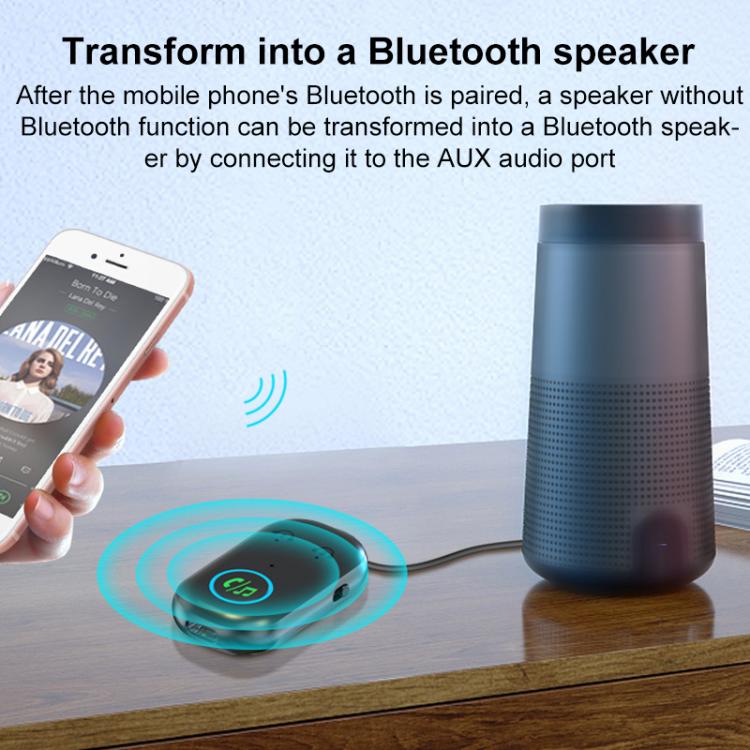 BR08T 2 in 1 Car Bluetooth AUX Receiver Transmitter Bluetooth Audio Adapter(Black) - Bluetooth Adapters by buy2fix | Online Shopping UK | buy2fix