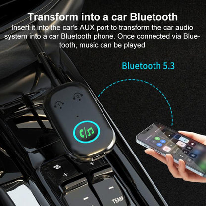 BR08T 2 in 1 Car Bluetooth AUX Receiver Transmitter Bluetooth Audio Adapter(Black) - Bluetooth Adapters by buy2fix | Online Shopping UK | buy2fix