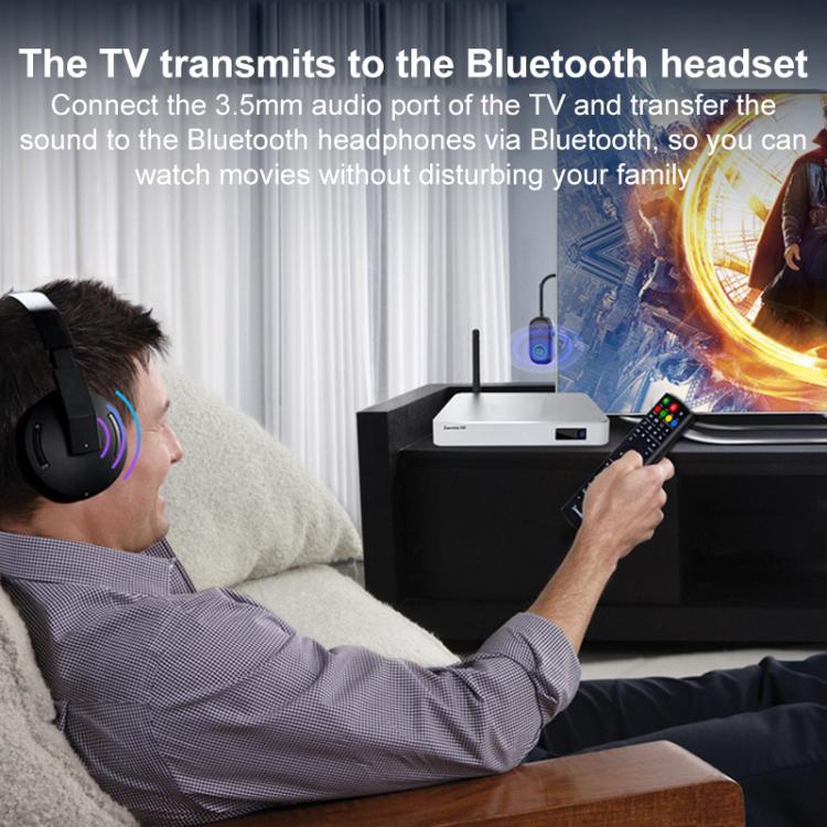 BR08T 2 in 1 Car Bluetooth AUX Receiver Transmitter Bluetooth Audio Adapter(Black) - Bluetooth Adapters by buy2fix | Online Shopping UK | buy2fix