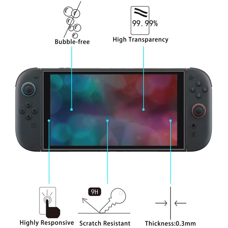 For Nintendo Switch 2 50pcs 0.26mm 9H 2.5D Tempered Glass Film - Tempered Glass by buy2fix | Online Shopping UK | buy2fix