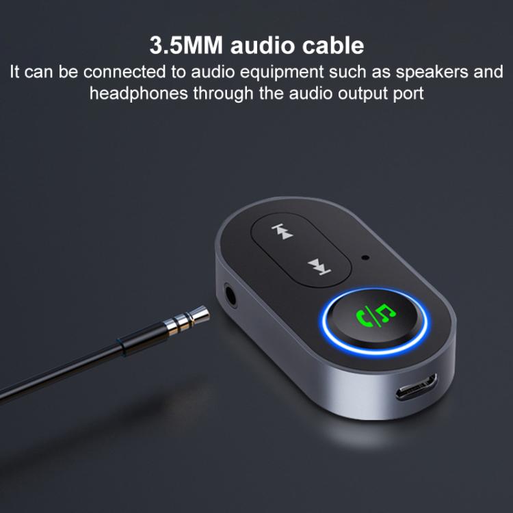 BR10 Car Bluetooth AUX Receiver Bluetooth Audio Adapter(Black) - Bluetooth Adapters by buy2fix | Online Shopping UK | buy2fix