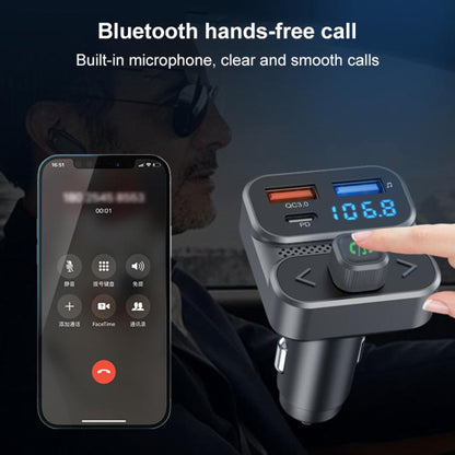 BC95 Car Bluetooth Hands-free Calling PD36W Fast Charging Car Voltage Monitoring(Black) - Bluetooth Car Kits by buy2fix | Online Shopping UK | buy2fix