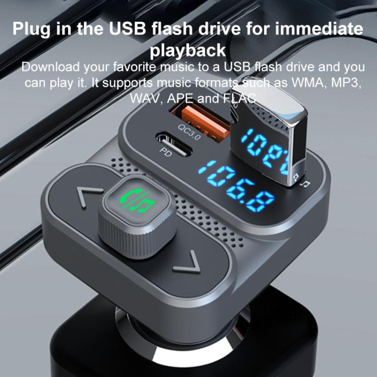 BC95 Car Bluetooth Hands-free Calling PD36W Fast Charging Car Voltage Monitoring(Black) - Bluetooth Car Kits by buy2fix | Online Shopping UK | buy2fix