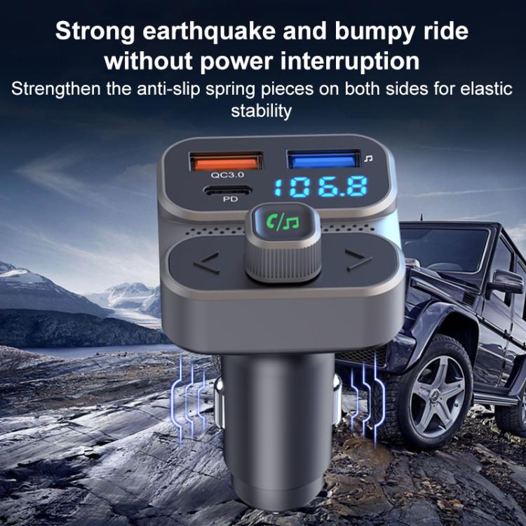 BC95 Car Bluetooth Hands-free Calling PD36W Fast Charging Car Voltage Monitoring(Black) - Bluetooth Car Kits by buy2fix | Online Shopping UK | buy2fix