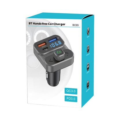 BC95 Car Bluetooth Hands-free Calling PD36W Fast Charging Car Voltage Monitoring(Black) - Bluetooth Car Kits by buy2fix | Online Shopping UK | buy2fix