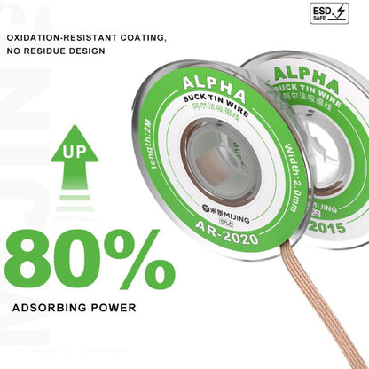 Mijing 10 in 1 Motherboard IC Chip Cleaning Alpha Tin-Absorbing Wire, Model:AR-2020 - Welding Wire by MIJING | Online Shopping UK | buy2fix