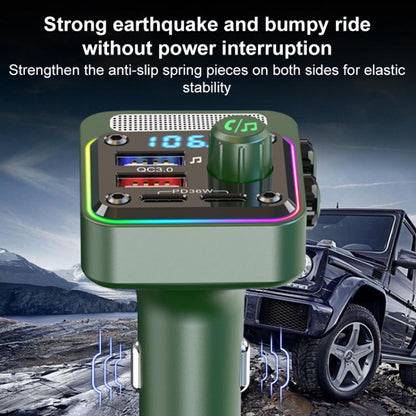 BC91 Car Bluetooth Hands-free Calling PD36W Fast Charging with Atmosphere Light(Black) - Bluetooth Car Kits by buy2fix | Online Shopping UK | buy2fix