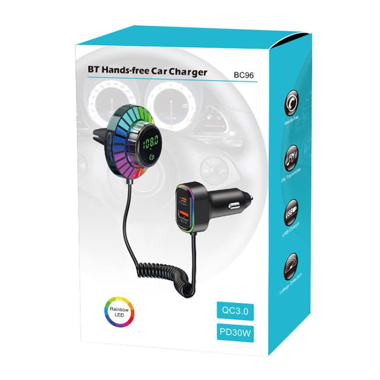 BC96 Car Bluetooth Hands-free Calling PD48W Fast Charging(Black) - Bluetooth Car Kits by buy2fix | Online Shopping UK | buy2fix