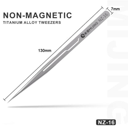 Mijing NZ-16 Non-Magnetic Ultralight 0.1mm Titanium Alloy Tweezers - Tweezers by MIJING | Online Shopping UK | buy2fix