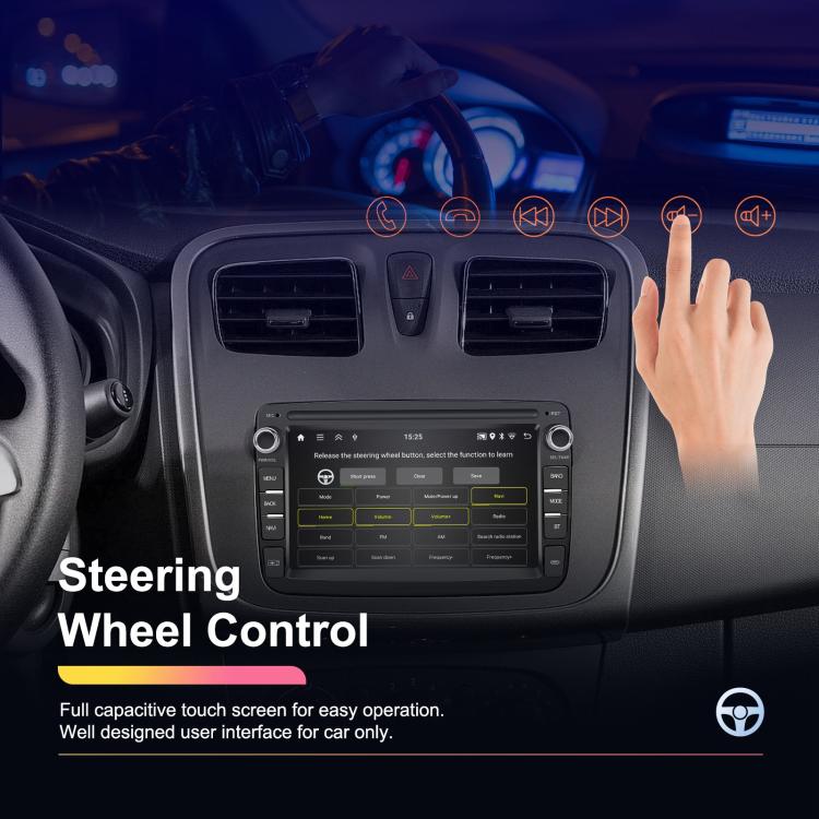 For Dacia Android 15 7 inch Wireless CarPlay Car Player Car Central Control Navigation Machine, Specification:Standard+AHD+Microphone - Car MP3 & MP4 & MP5 by buy2fix | Online Shopping UK | buy2fix