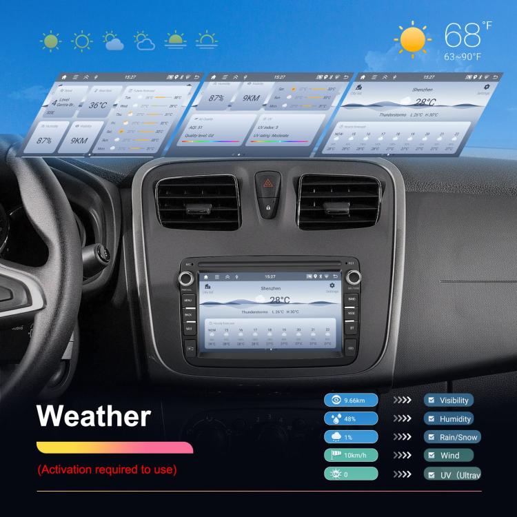For Dacia Android 15 7 inch Wireless CarPlay Car Player Car Central Control Navigation Machine, Specification:Standard - Car MP3 & MP4 & MP5 by buy2fix | Online Shopping UK | buy2fix