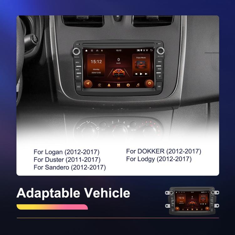 For Dacia Android 15 7 inch Wireless CarPlay Car Player Car Central Control Navigation Machine, Specification:Standard+AHD+Microphone - Car MP3 & MP4 & MP5 by buy2fix | Online Shopping UK | buy2fix